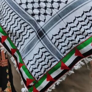 Traditional Black and White Patterned Scarf